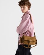 Prada Explore medium suede shoulder bag with flap - Image 2